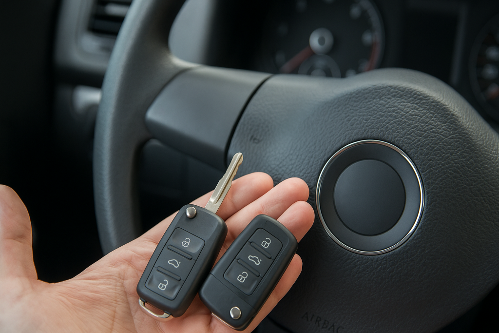 Holding an Electronic Master key and the new spare