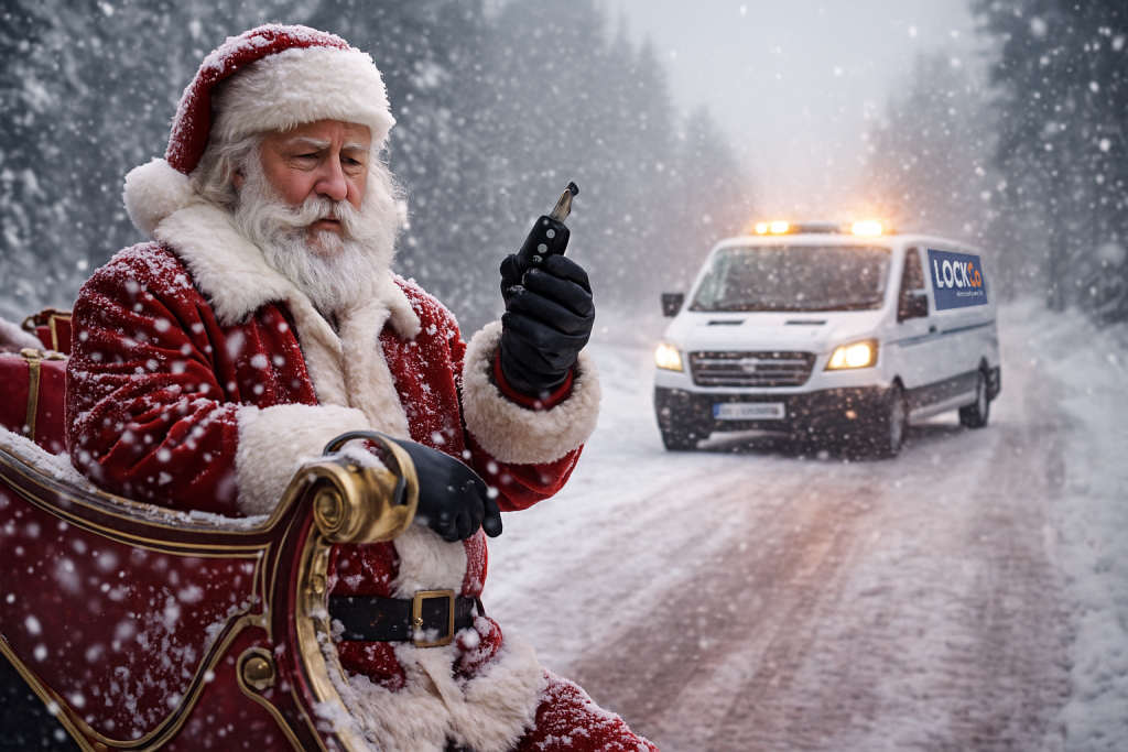 Santa With a Broken Key waiting for LockCp